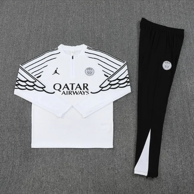 Paris PSG 25/26 Zipper Tracksuit White