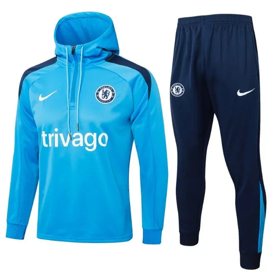 Chelsea 24/25 Hooded Tracksuit Light Blue
