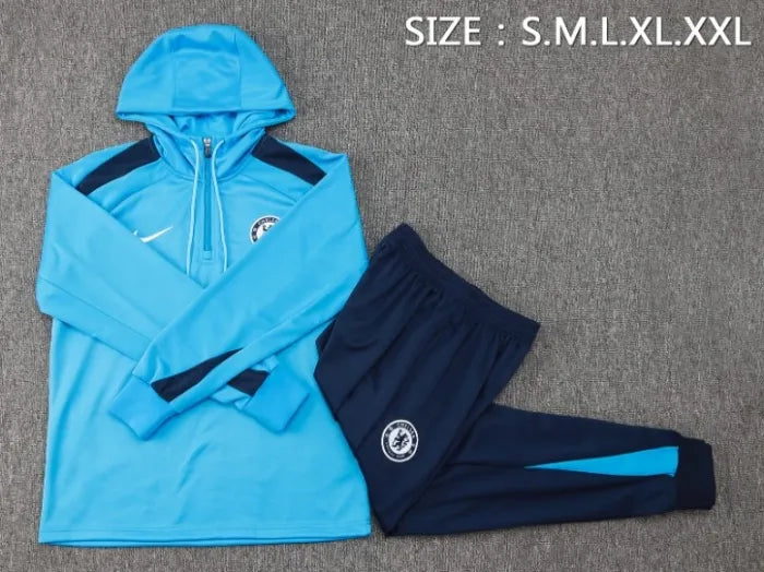 Chelsea 24/25 Hooded Tracksuit Light Blue