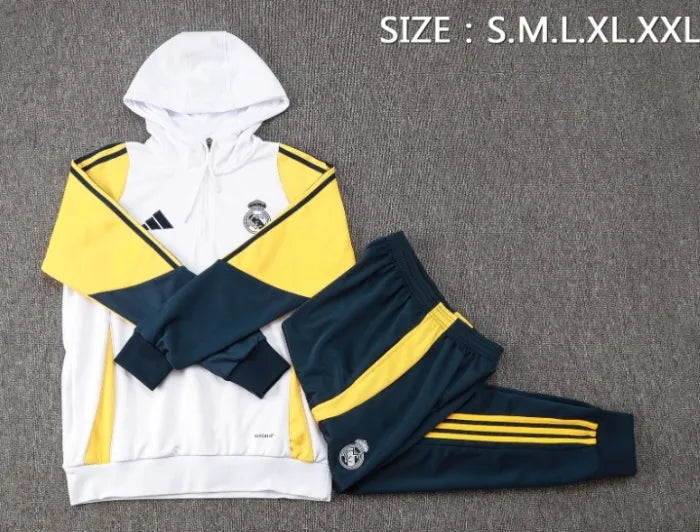 Real Madrid 24/25 Hooded Tracksuit White