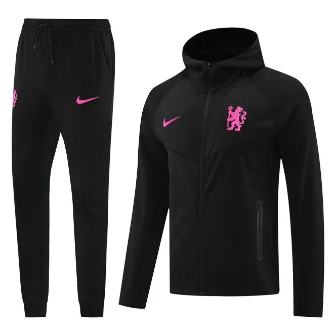 Chelsea 24/25 Hooded Tracksuit Black