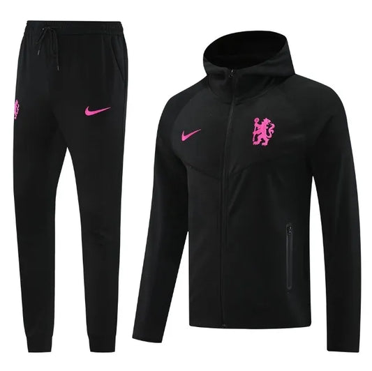 Chelsea 24/25 Hooded Tracksuit Black