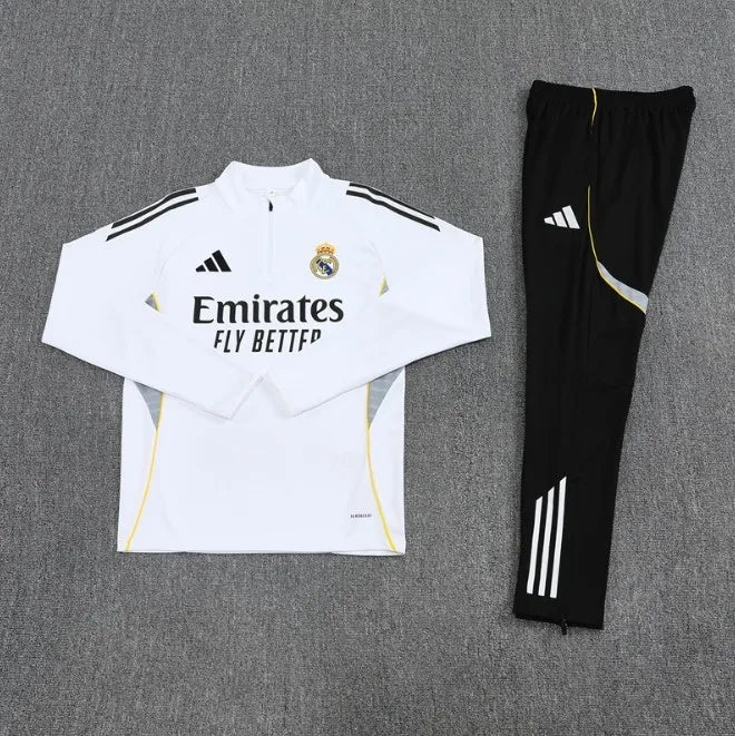 Real Madrid 25/26 Zipper Tracksuit White