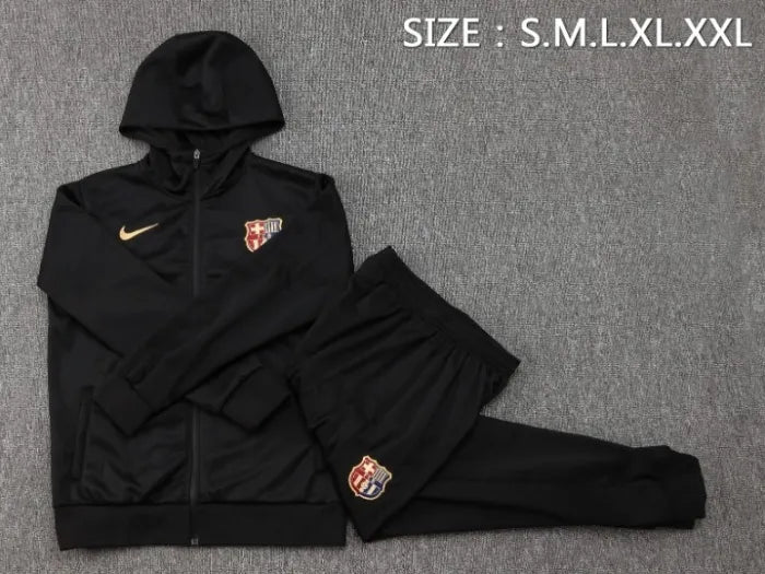 Barcelona 24/25 Hooded Tracksuit Black