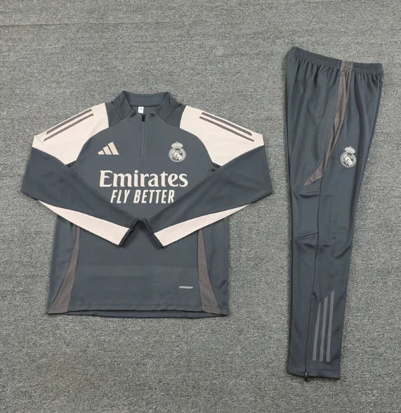 Real Madrid 24/25 Tracksuit Light Grey