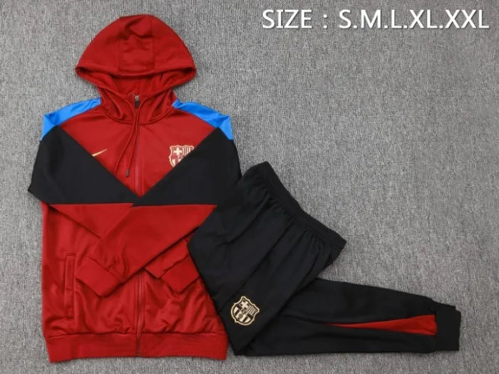 Barcelona 24/25 Hooded Tracksuit Red
