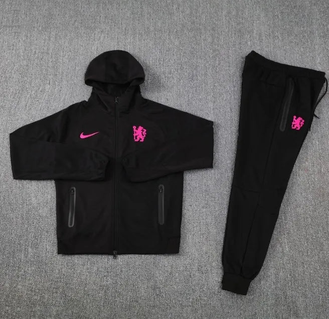 Chelsea 24/25 Hooded Tracksuit Black