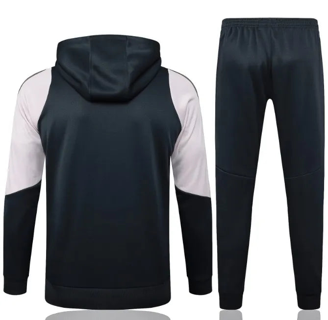 Real Madrid 24/25 Hooded Tracksuit Dark Grey
