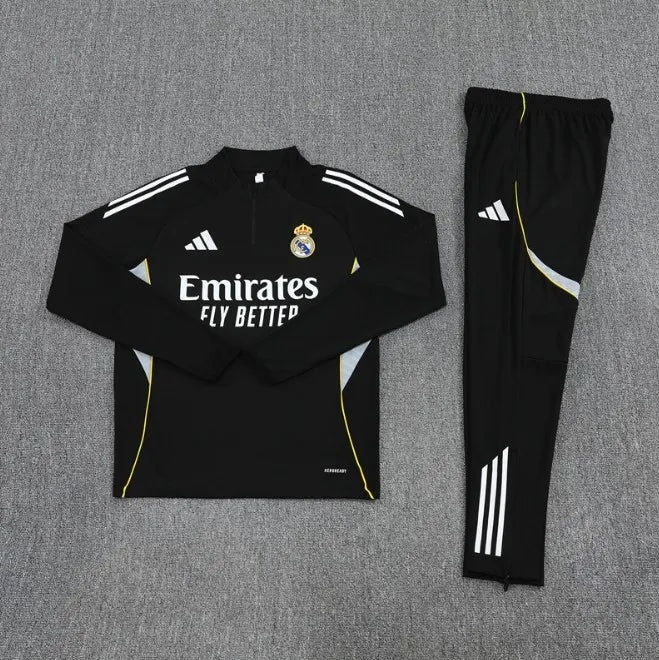 Real Madrid 25/26 Zipper Tracksuit Black