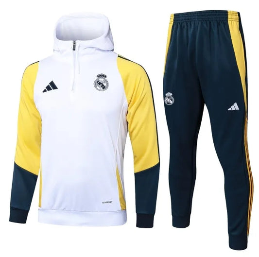 Real Madrid 24/25 Hooded Tracksuit White