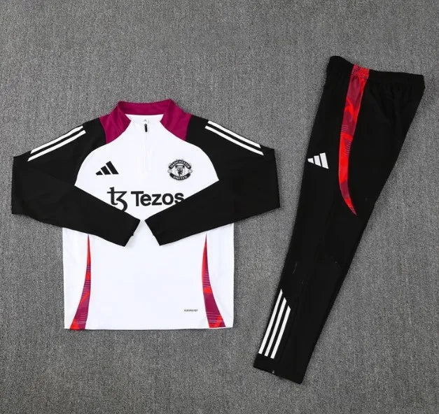 Manchester United 24/25 Zipper Tracksuit White