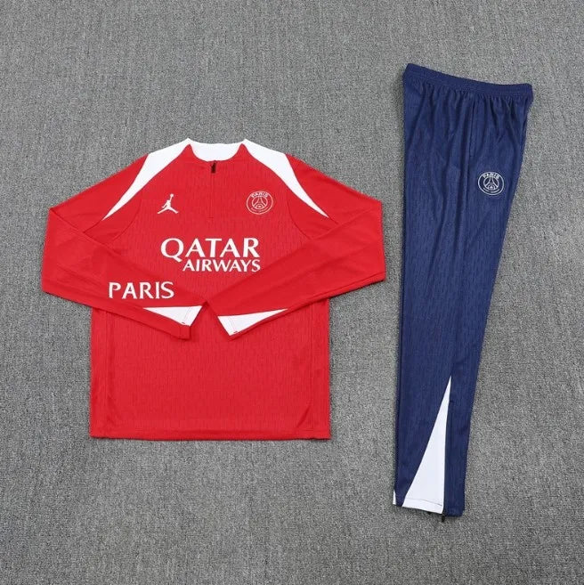 Paris PSG 25/26 Zipper Tracksuit Red