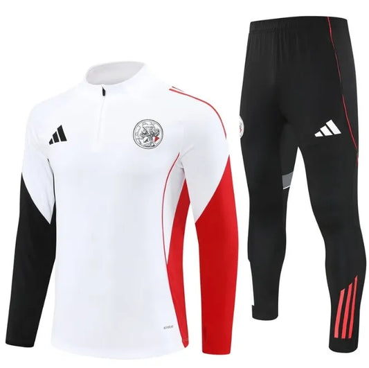 Ajax 25/26 Zipper Tracksuit White