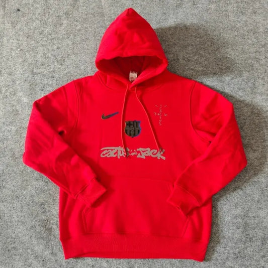 Barcelona x Travis Scott 24/25 Red Hooded Tracksuit