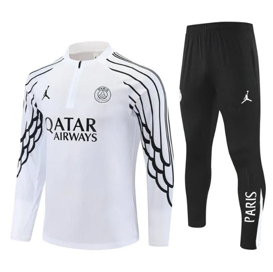 Paris PSG 25/26 Zipper Tracksuit White