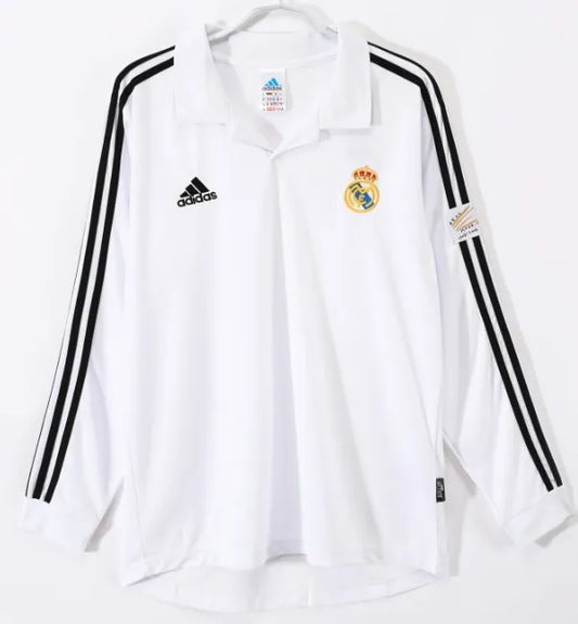 Real Madrid 2002/2003 Home Retro Kit Long Sleeve