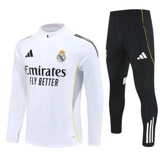 Real Madrid 25/26 Zipper Tracksuit White