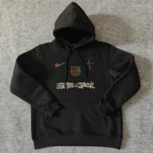 Barcelona x Travis Scott 24/25 Black Hooded Tracksuit