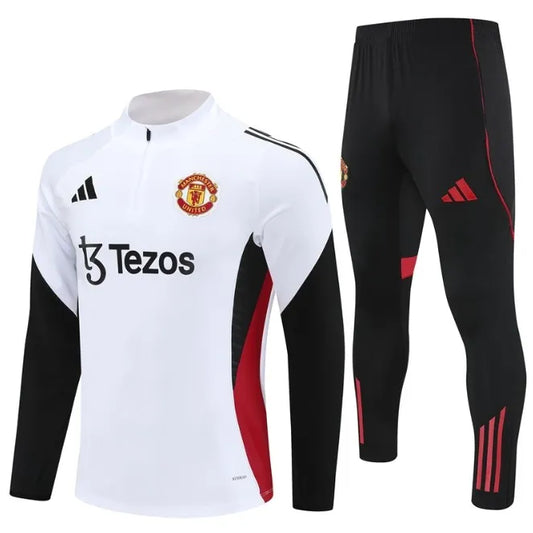Manchester United 25/26 Zipper Tracksuit White