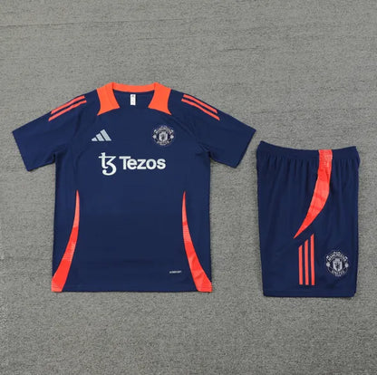 Manchester United 24/25 Short Sleeve And Dark Blue Shorts