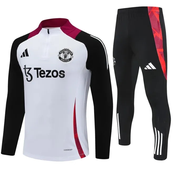 Manchester United 24/25 Zipper Tracksuit White