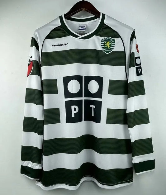 Sporting CP 2001/2003 Retro Home Kit Long Sleeve