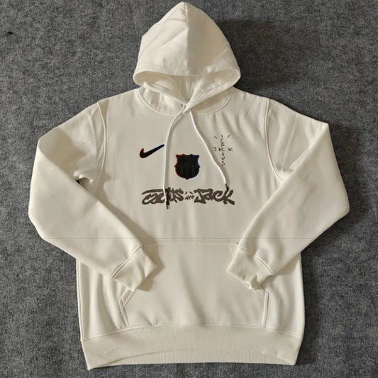 Barcelona x Travis Scott 24/25 White Hooded Tracksuit