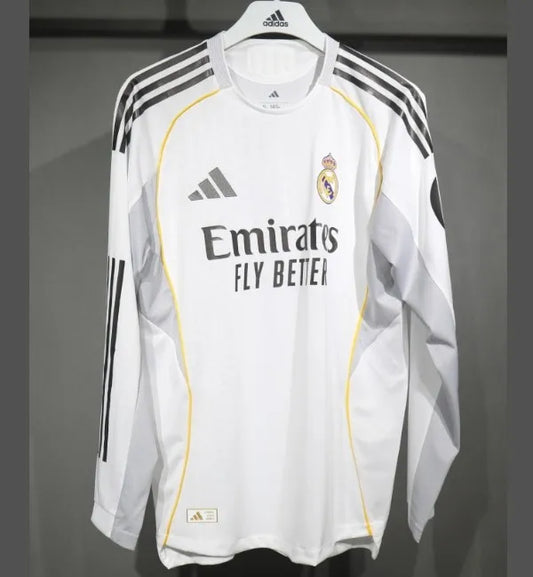 Real Madrid 25/26 Home Kit Long Sleeve