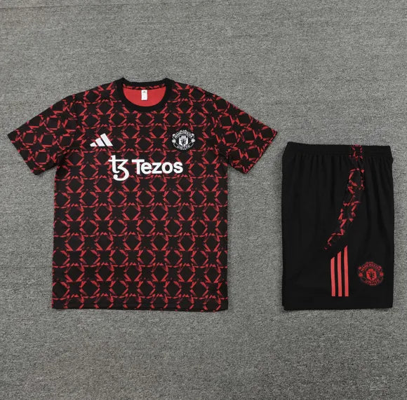 Manchester United 24/25 Short Sleeve And Black Shorts