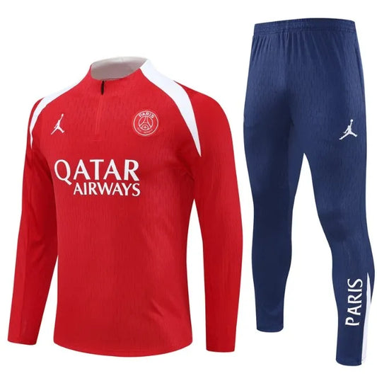 Paris PSG 25/26 Zipper Tracksuit Red