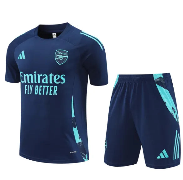 Arsenal 24/25 Short Sleeve And Dark Blue Shorts