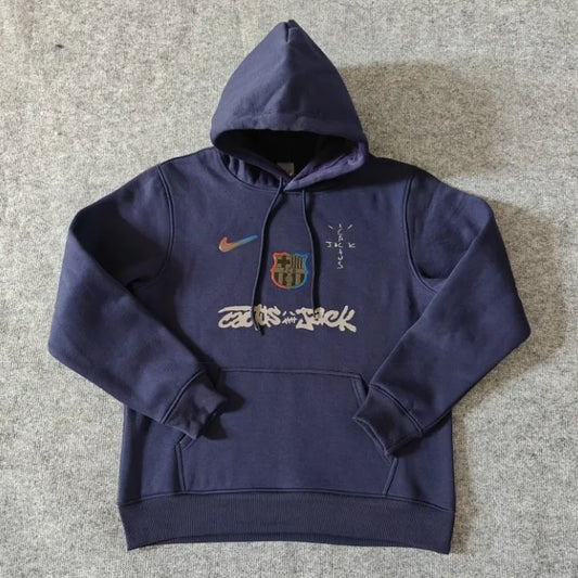 Barcelona x Travis Scott 24/25 Royal Blue Hooded Tracksuit