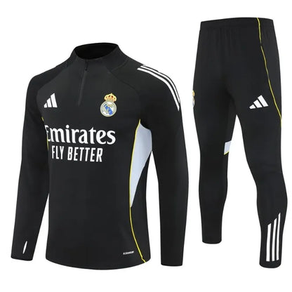 Real Madrid 25/26 Zipper Tracksuit Black