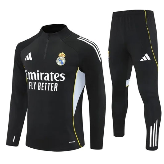 Real Madrid 25/26 Zipper Tracksuit Black